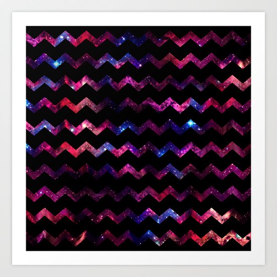 Galaxy Chevron Art Print
