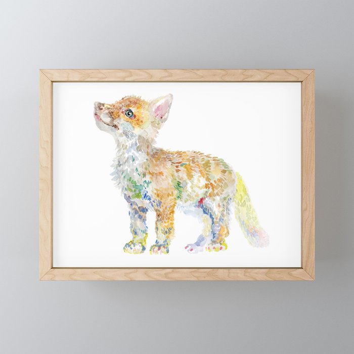 Fox Cub Framed Mini Art Print