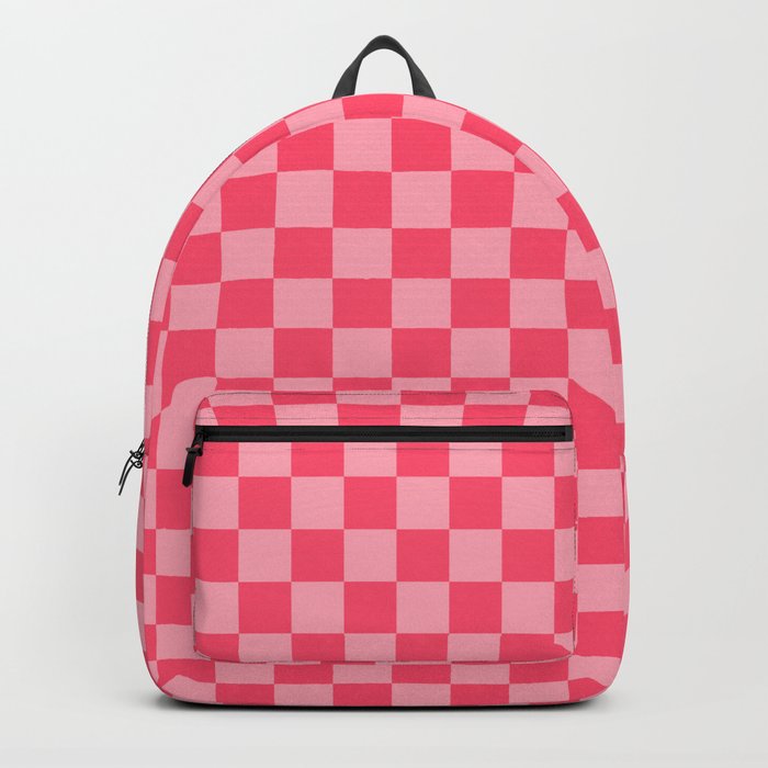 Pink Checkerboard Backpack by Color Obsession Society6