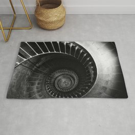 The Spiral Staircase black and white photograph / black and white photography Rug