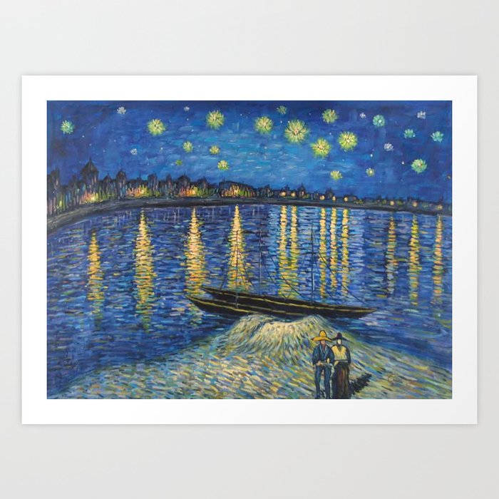 Starry Night Over The Rhone Painting Art Print By Historystuff