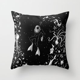 SPACE DIVE Throw Pillow