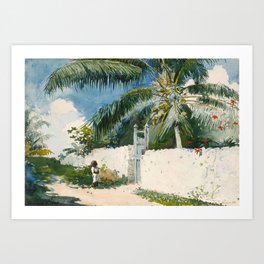 Winslow Homer - A Garden in Nassau,1885 Art Print