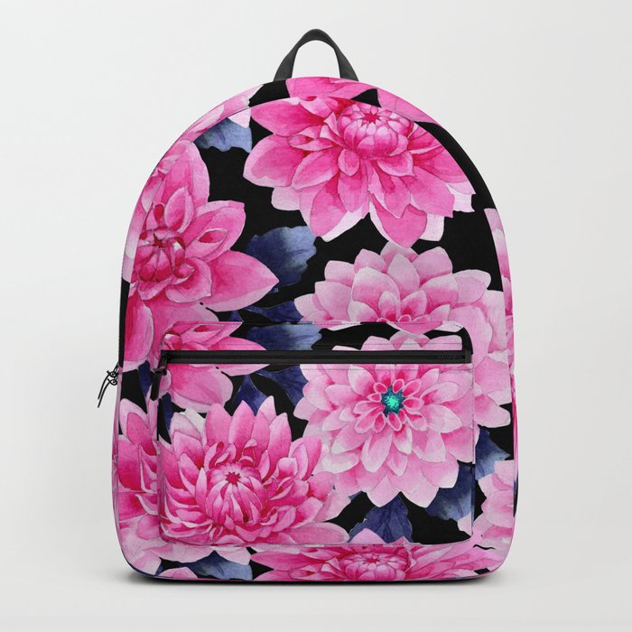 Pink purple blue watercolor girly peonies floral Backpack