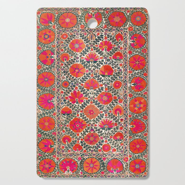 Kermina Suzani Uzbekistan Colorful Embroidery Print Cutting Board