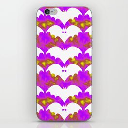 White Bats And Bows Pink Yellow iPhone Skin
