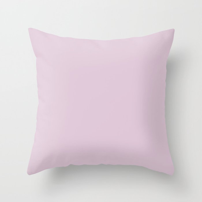 Pale Pastel Pink Solid Color Pairs to Pantone 13-3405 Lilac Snow Throw Pillow