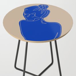Woman in blue - lineart  Side Table