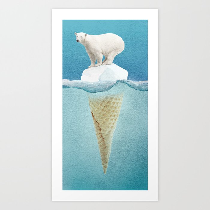 Polar ice cream cap Art Print