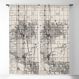 Lancaster USA - Aesthetic City Map - Black and White Blackout Curtain