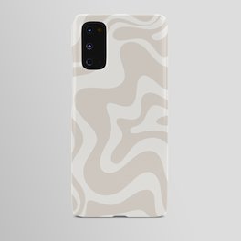 Liquid Swirl Contemporary Abstract Pattern in Mushroom Cream Android Case