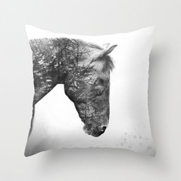 Pine Horse Throw Pillow