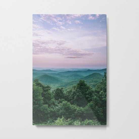 Pink Sunset over the Blue Ridge Mountains Metal Print