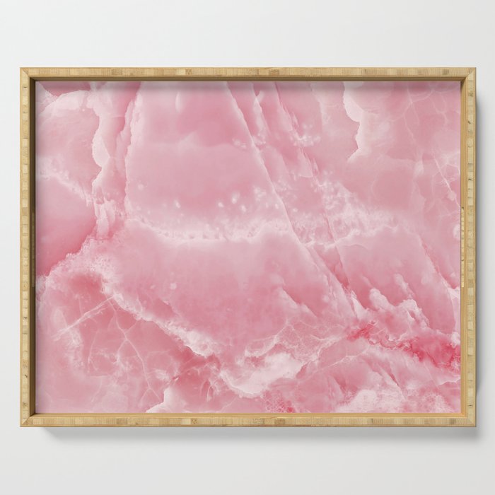 Pink Onyx Marble Serving Tray