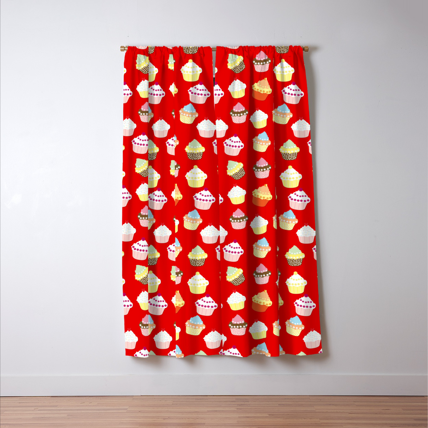 Dark Red Valentines Cup Cakes Blackout Curtain By Podartist Society6