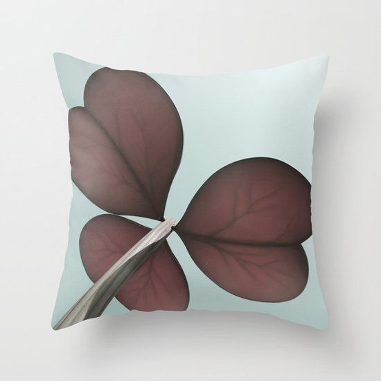 three leaf clover Throw Pillow