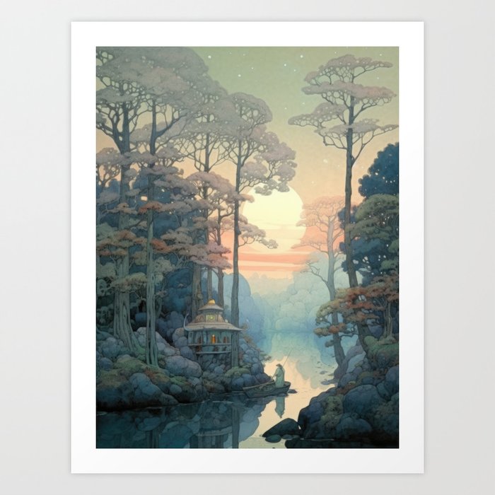 River at Sunset Art Print
