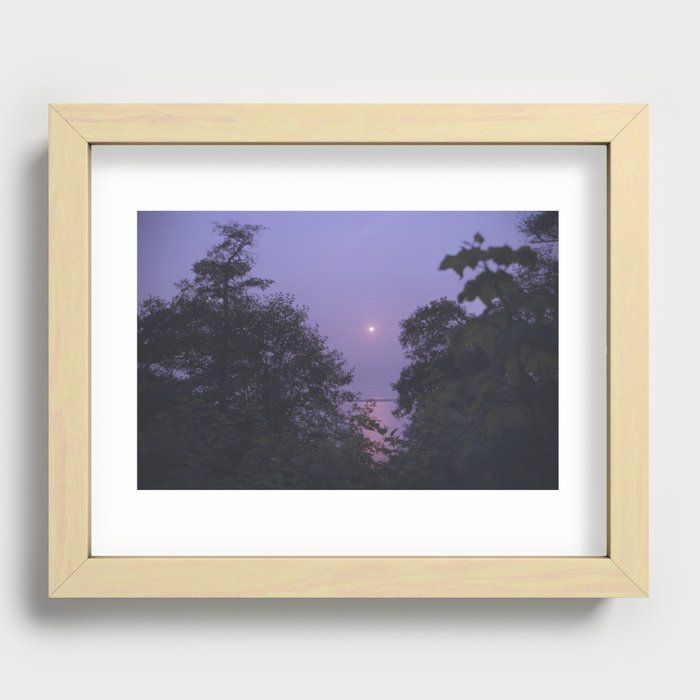 Purple Sky, Pink Sun Recessed Framed Print