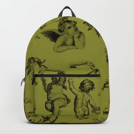 Cherub Art Print Black & Yellow Backpack