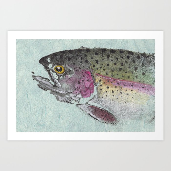 Rainbow Trout - Gyotaku Art Print