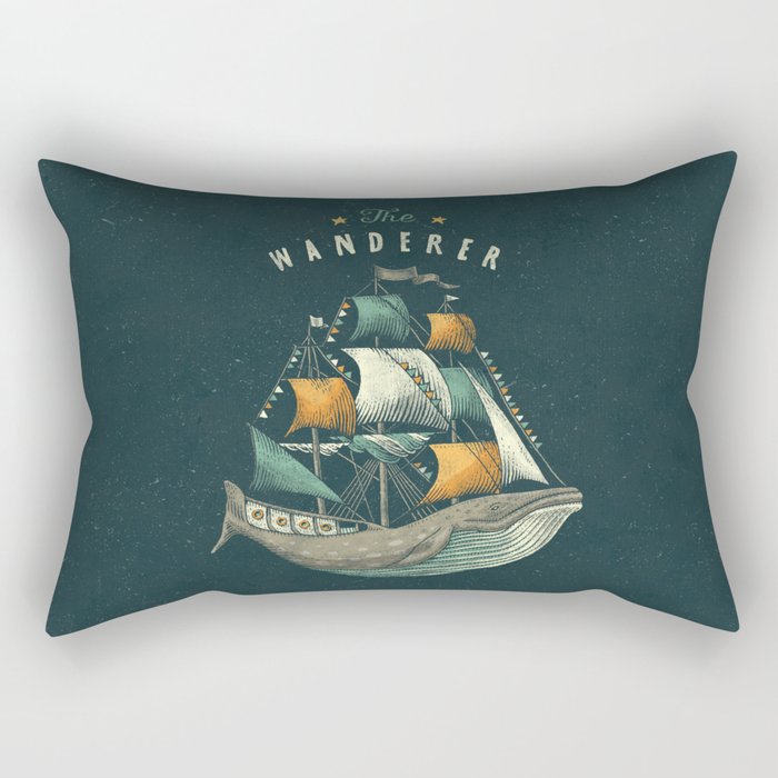 Whale | Petrol Grey Rectangular Pillow