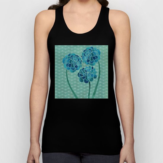 Blue Chrysanthemums Unisex Tank Top