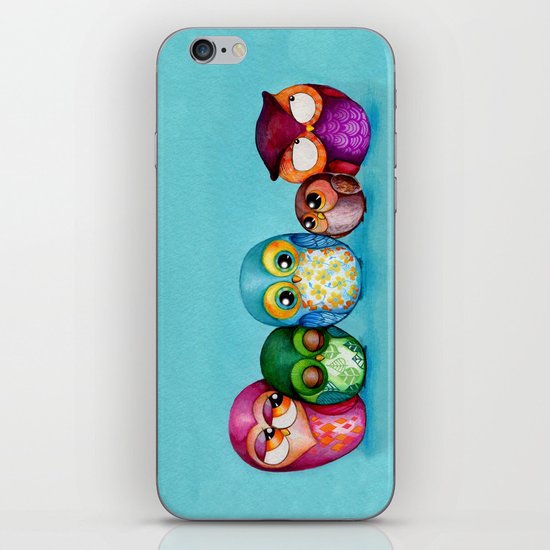 Fabric Owl Family iPhone & iPod Skin