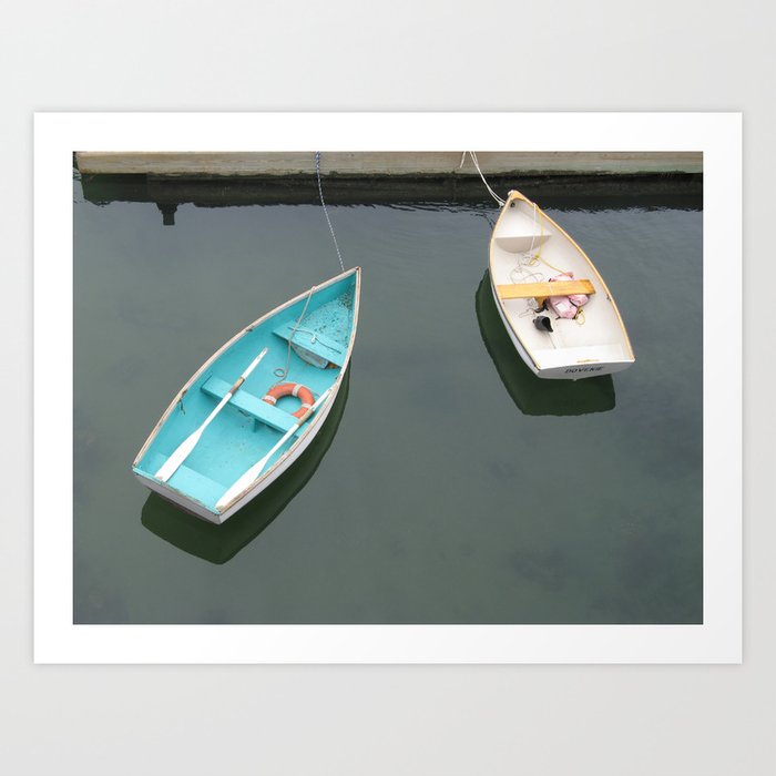 Two Rowboats Waiting for a Friend Art Print