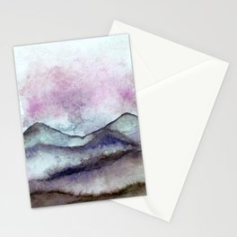 Purple Tone Landscape In Watercolor Stationery Card