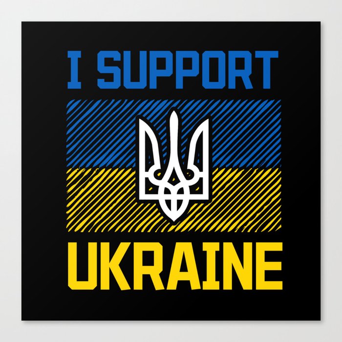 I Support Ukraine Ukrainian Flag Emblem Canvas Print