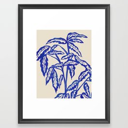 Minimal Blue Plant Framed Art Print