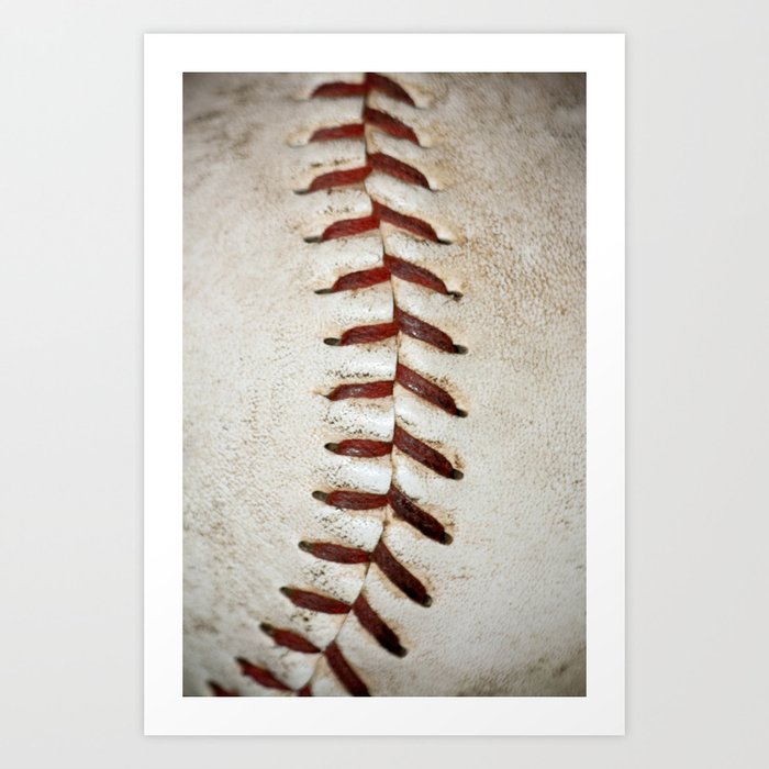 Vintage Baseball Stitching Art Print