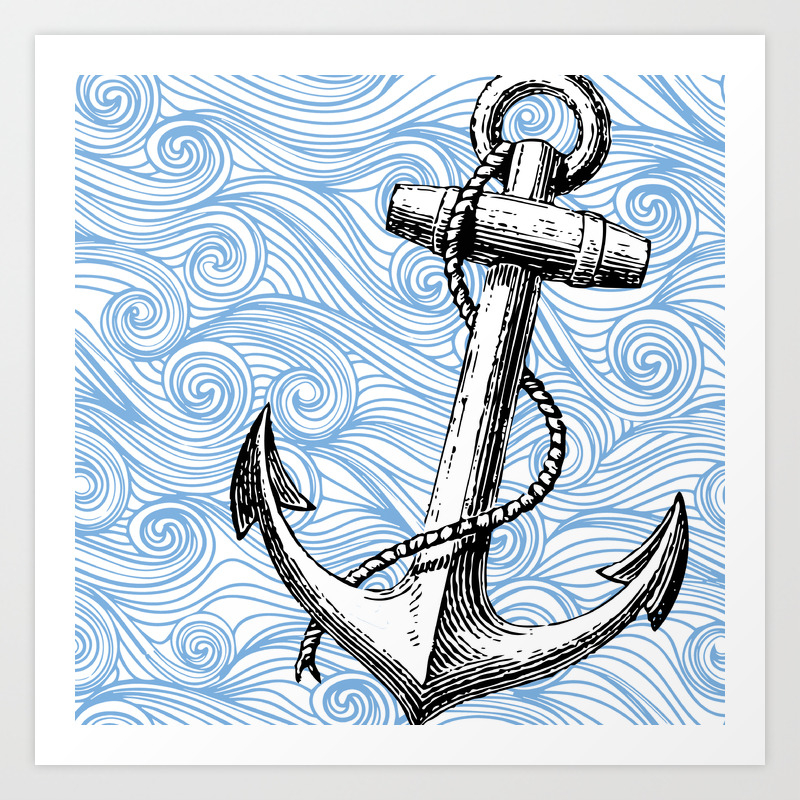 Nautical Series - The Anchor Art Print by Ashley Anonymous | Society6