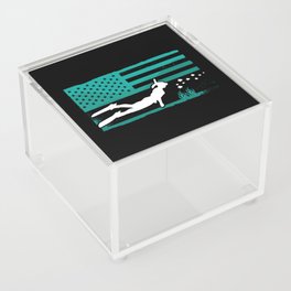 Freediving American Flag Diving Apnoe Freediver Acrylic Box