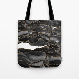 Black and Gold Agate Tote Bag