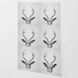 Deer - Black & White Wallpaper