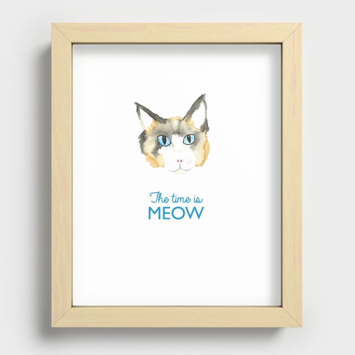 The Time is Meow Recessed Framed Print