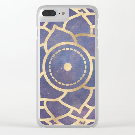 Mandala Chakra Copper and Purple Crown Chakra Clear iPhone Case