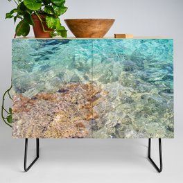 Beautiful Abstract Water And Colorful Volcanic Rock  Credenza