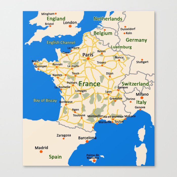 France map design Canvas Print Canvas Print