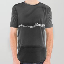 Black & Silver Agate Texture 01 All Over Graphic Tee