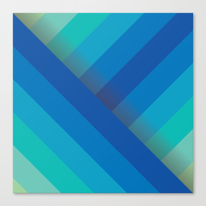 Stripes (blue/aqua) Canvas Print