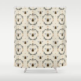 Ode to the Bumblebee (in cream) Shower Curtain