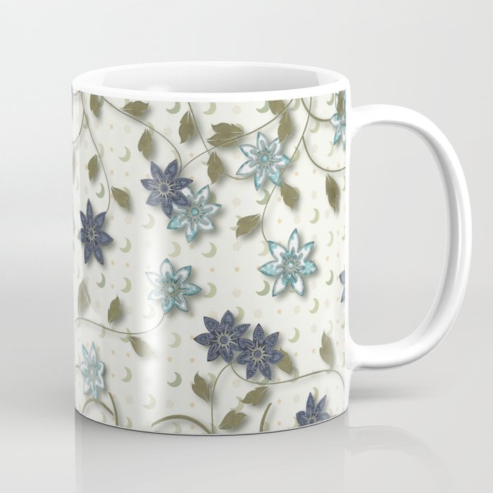 Blue Paper Flowers Coffee Mug