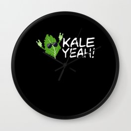 Vegetarian Plant I Vegan Pun I Kale Lover I Kale Yeah Wall Clock