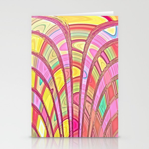 Bight Colorful Crayon Abstract  Stationery Cards