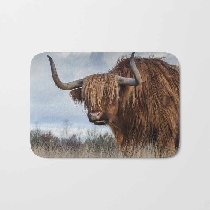 Scottish Highland Cow | Scottish Cattle | Cute Cow | Cute Cattle 02 Bath Mat