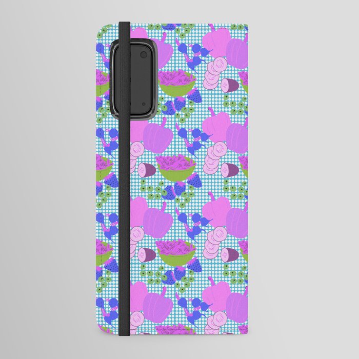 Retro Modern Spring Garden Salad Pink And Purple Android Wallet Case
