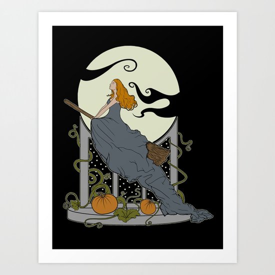 Halloween Nouveau Art Print