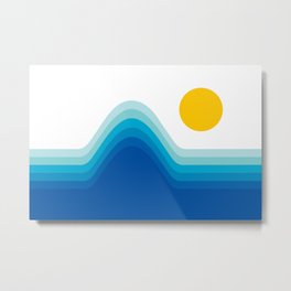 Ocean Horizon Metal Print | Nautical, Curated, Abstract, Abstractocean, Modernbeach, Retrobeach, Landscape, Beach, Graphicdesign, Ocean 